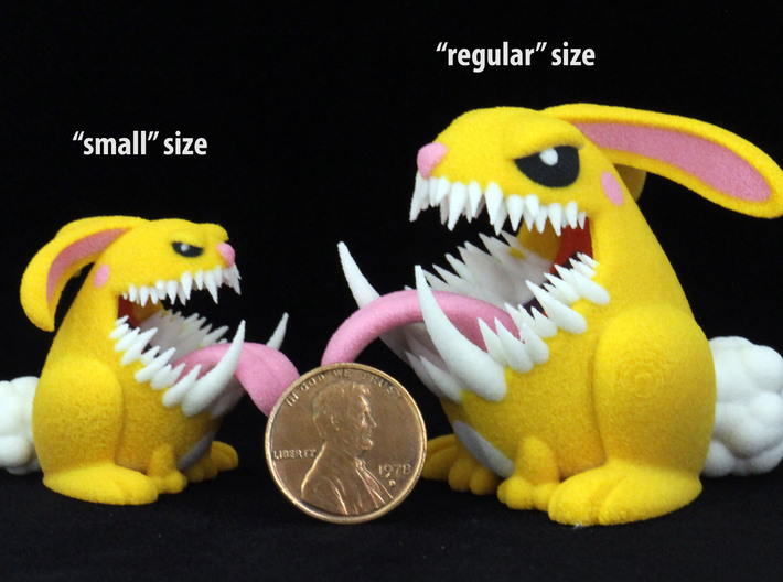 Monster Bunny #3 - Small Eyes 3d printed Image shows size comparison reference only.
