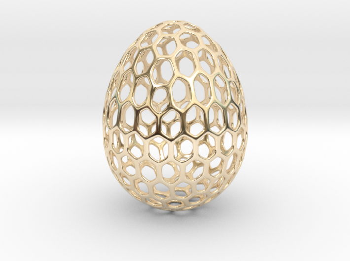 Honeycomb - Decorative Egg - 2.3 inch 3d printed 3d printed egg gold