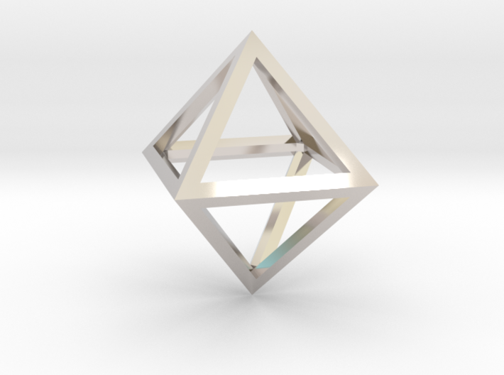 Faceted Minimal Octahedron Frame Pendant Small 3d printed