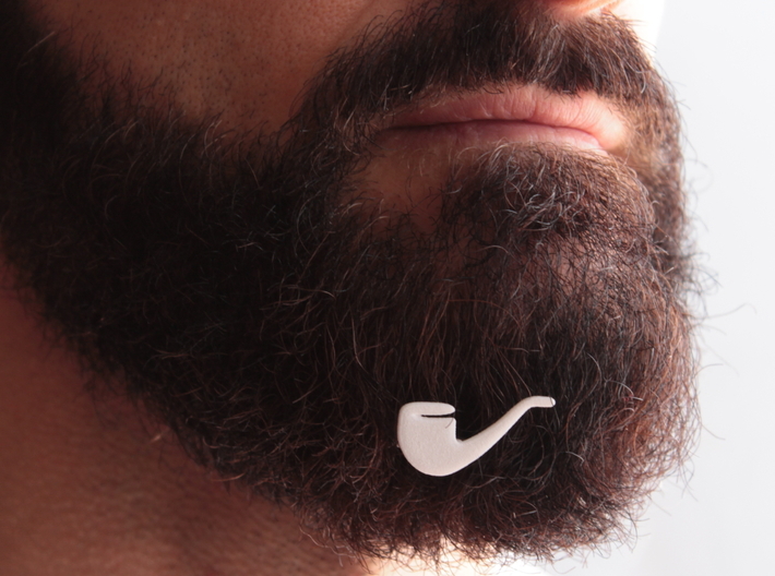 Pipe for beard - front wearing 3d printed