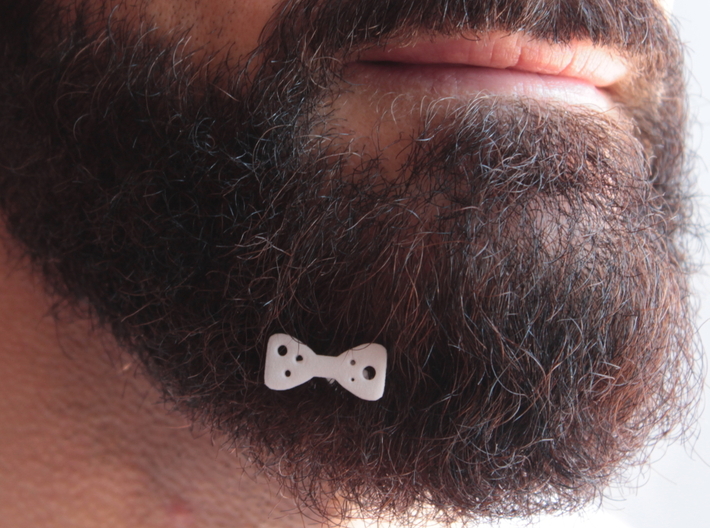 Papillon for beard - front wearing 3d printed