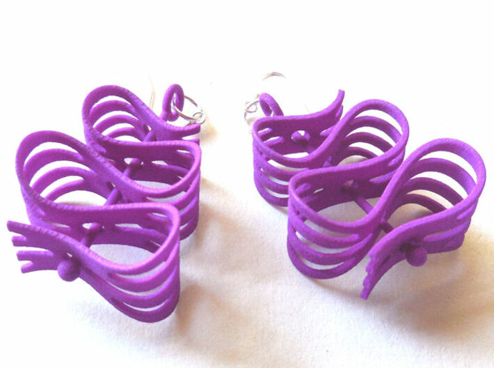 Ribbon -- Earrings that spin 3d printed 