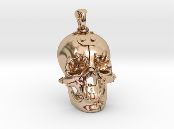 The "Fractured Skull" pendant large 3d printed 