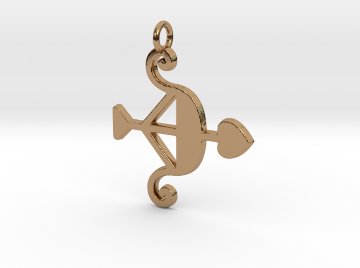 Cupid Bow Pendant - Amour Collection 3d printed