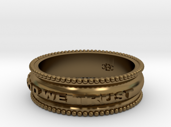 size 8 In God We Trust band 3d printed