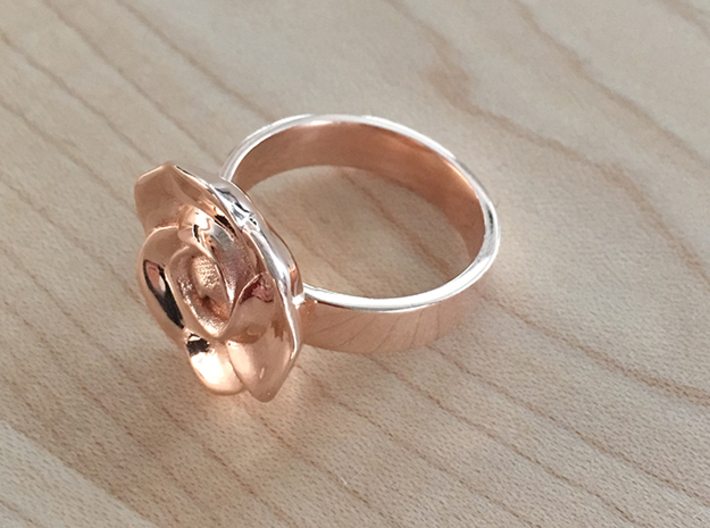 BlakOpal Rose Ring Size 8.5 3d printed 