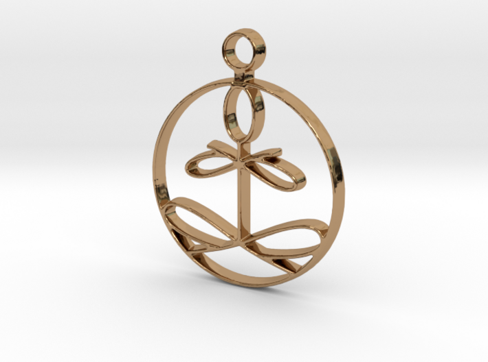 Yoga Glee Pendant with larger chain loop 3d printed