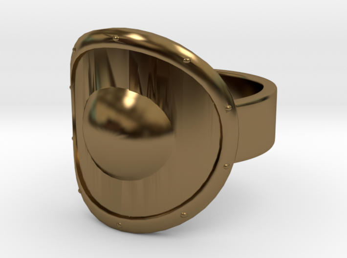 Round Shield Ring Size 9 3d printed