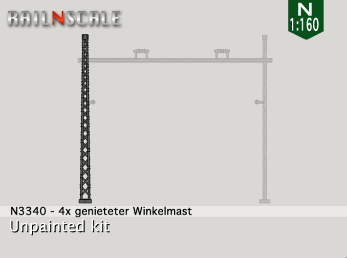 4x genieteter Winkelmast (Epoche I - N 1:160) 3d printed