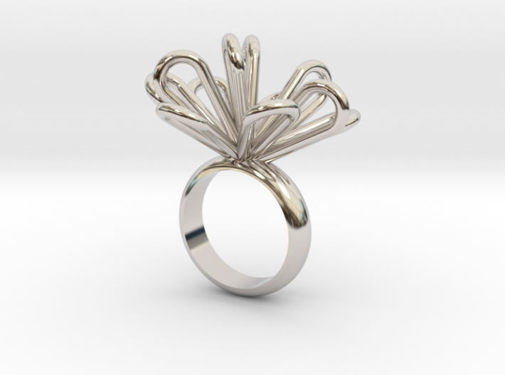 Loopy petals ring 3d printed