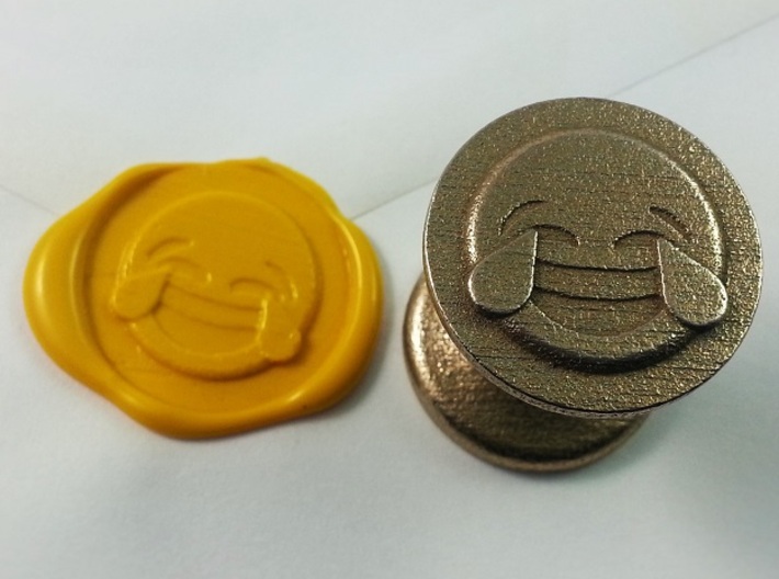 Tears Of Joy Seal 3d printed Tears of Joy Emoji Seal in Stainless Steel