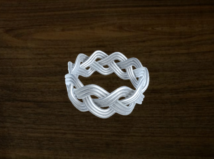 Turk's Head Knot Ring 3 Part X 10 Bight - Size 11 3d printed