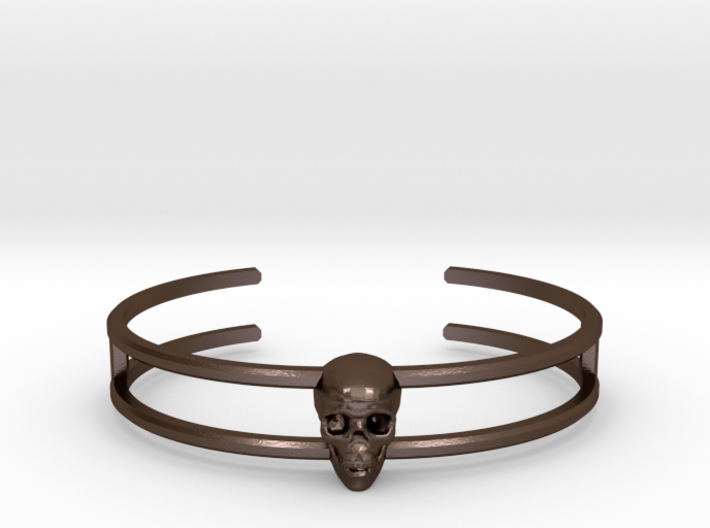 Double Stranded Single Skull Cuff 3d printed