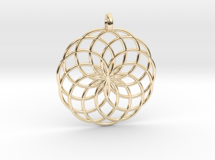 14 Ring Pendant - Flower of Life 3d printed