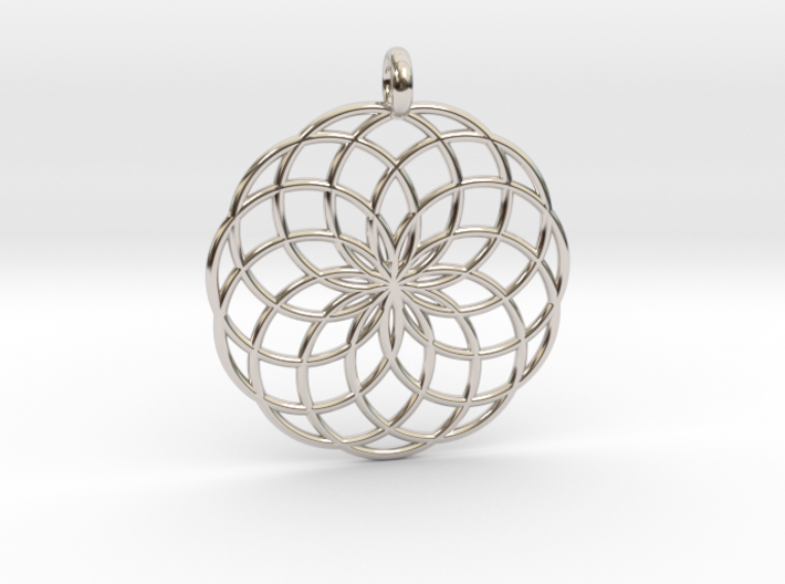 14 Ring Pendant - Flower of Life 3d printed