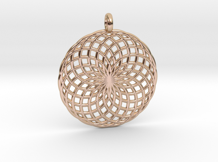18 Ring Pendant - Flower of Life 3d printed