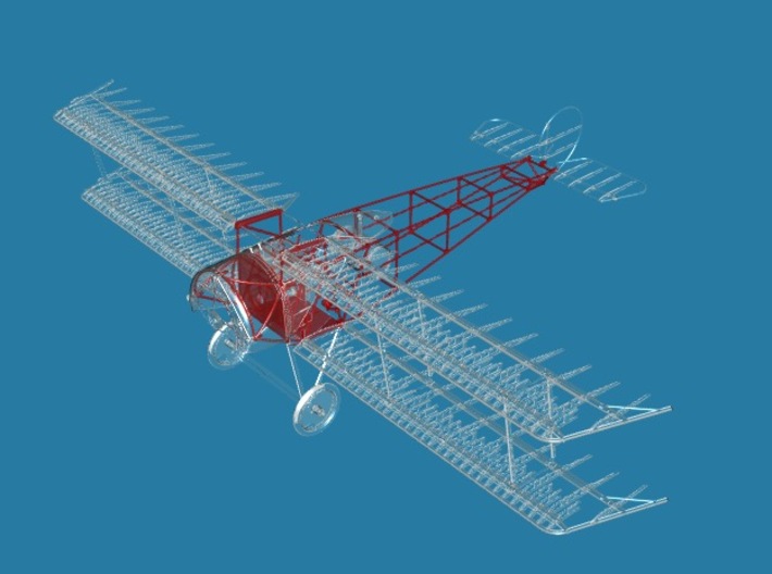 Fokker D.III Fuselage Mid/Late 1/32 3d printed only parts shown in red are included