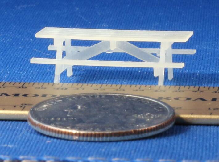 HO Scale Picnic Tables X6 3d printed