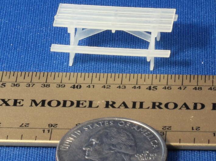 HO Scale Picnic Tables X6 3d printed 