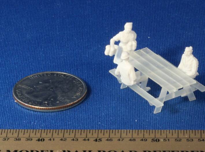 HO Scale Picnic Tables X6 3d printed 
