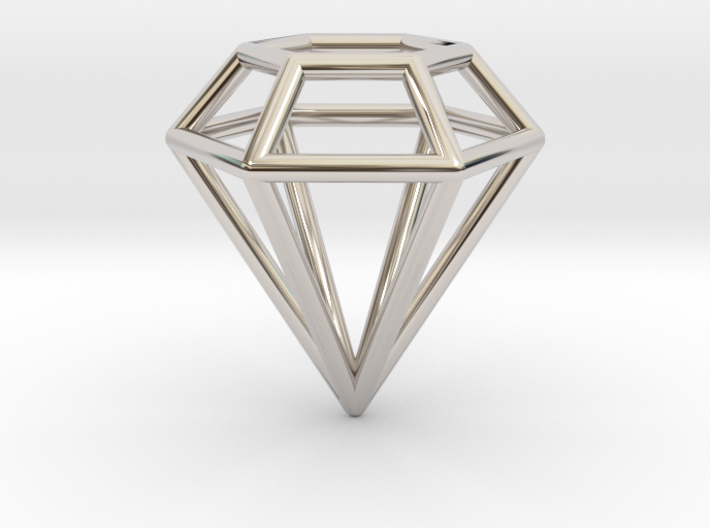 Pendant 'Diamond 3D' 3d printed