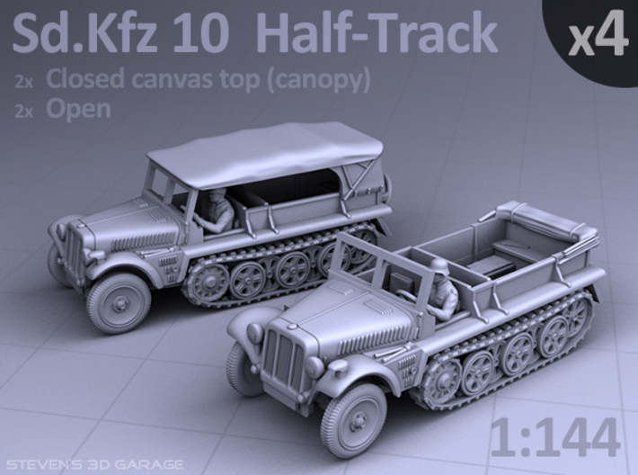 Sd.Kfz 10 Half-Track (4 pack) 3d printed