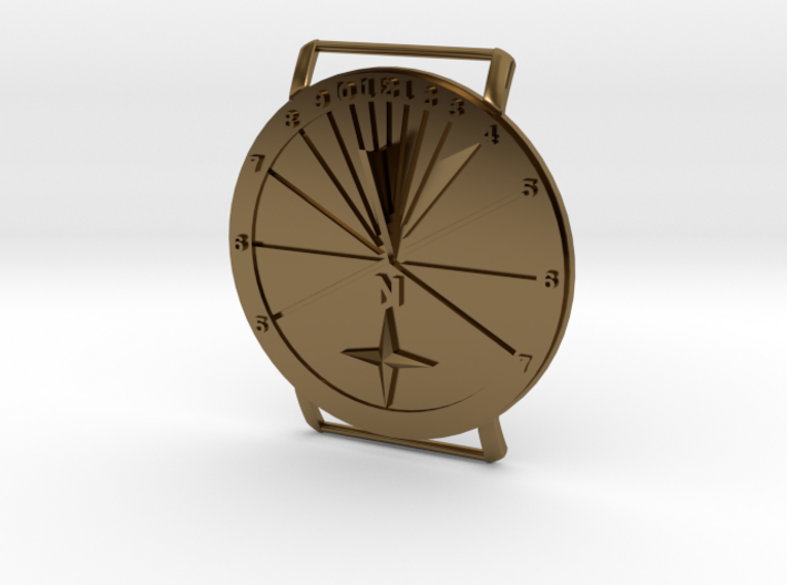 27.75N Sundial Wristwatch With Compass Rose 3d printed