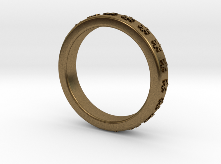 Ring With Snowflake Motif Ø18 mm/0.708 inch 3d printed