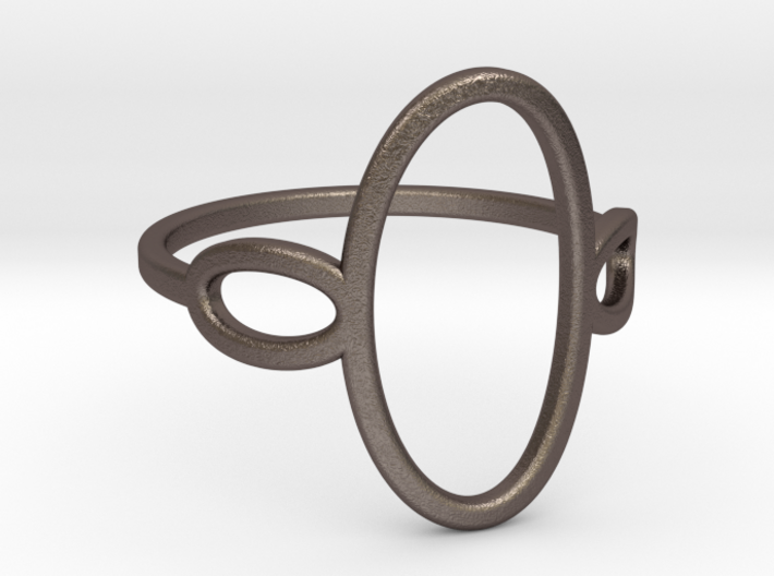 Oval Looped Ring - US Size 09 3d printed