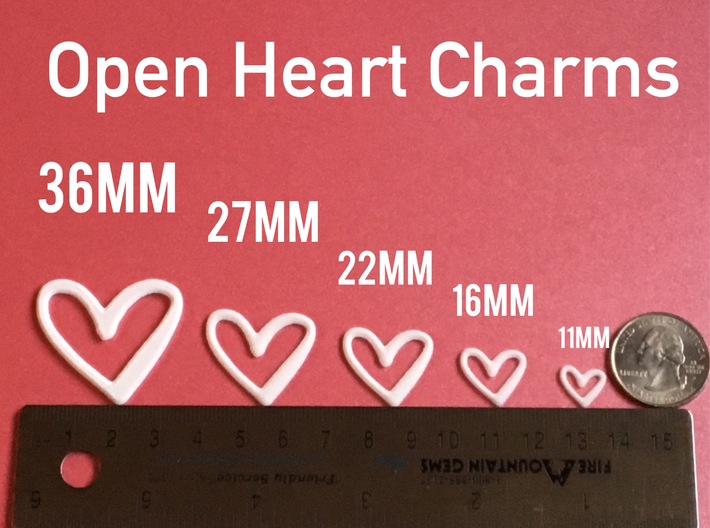 Open Heart Pendant - 22mm 3d printed