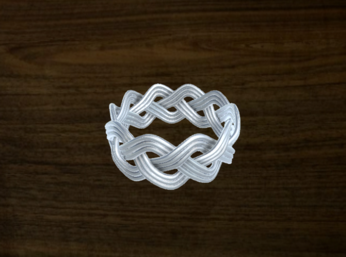Turk's Head Knot Ring 3 Part X 10 Bight - Size 10. 3d printed
