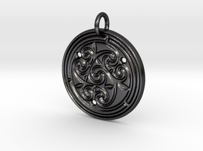 Norse Motif Round Medallion (for bronze steel) 3d printed