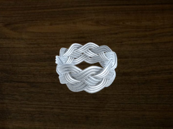 Turk's Head Knot Ring 4 Part X 9 Bight - Size 8.25 3d printed