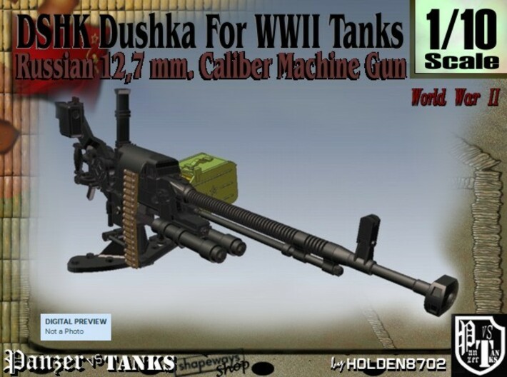 1-10 DSHK Dushka For WWII Tanks 3d printed