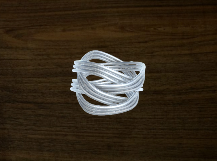 Turk's Head Knot Ring 4 Part X 3 Bight - Size 7 3d printed