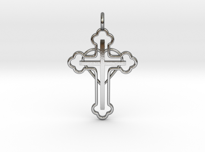 The Hearted Cross 3d printed