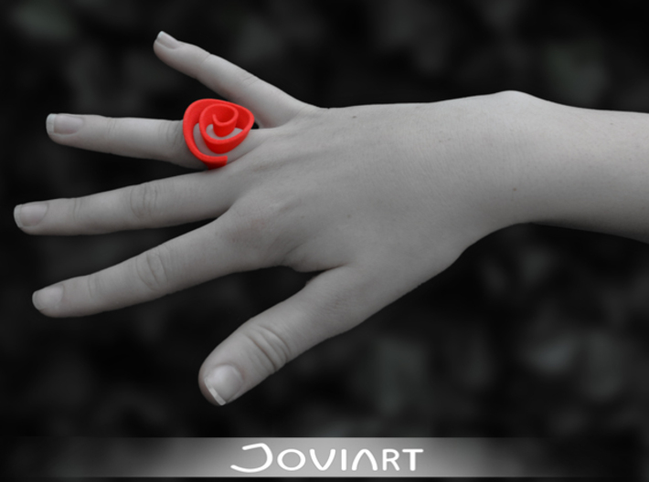 Curly Rose Ring 20.5mm 3d printed
