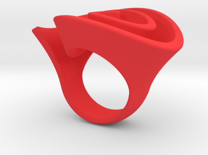 Curly Rose Ring 17.5mm 3d printed 