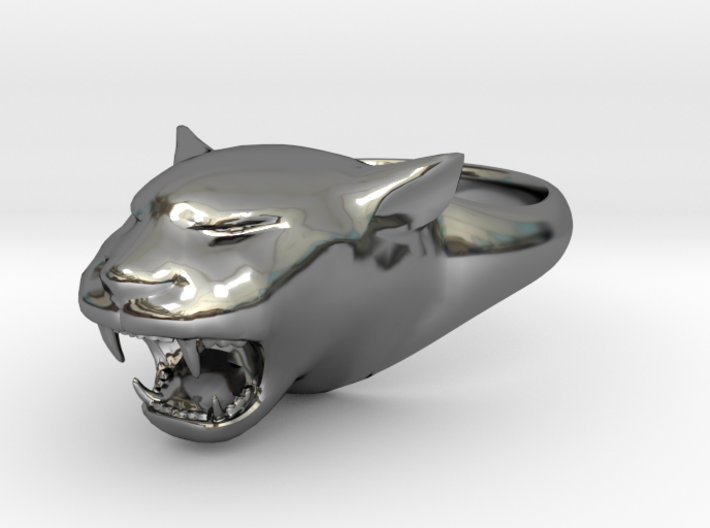 Cougar-Puma Ring , Mountain lion Ring Size 8 3d printed