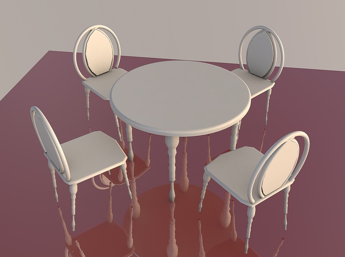 CAFE TABLE AND CHAIR 4 3d printed 