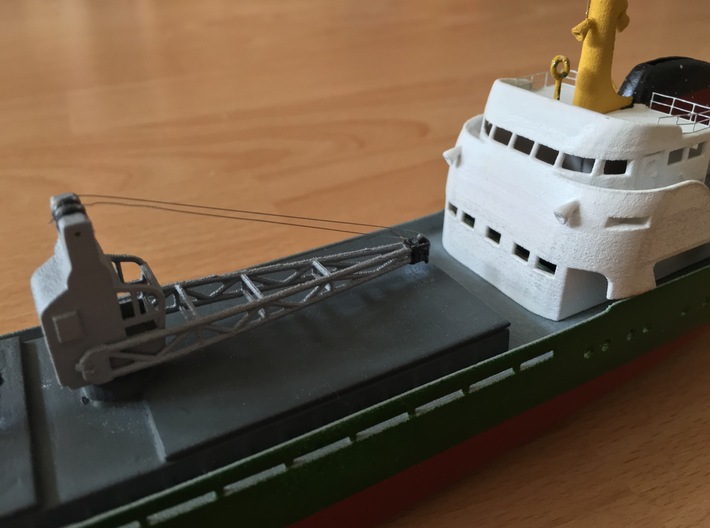 Coaster 840, Hull (1:200, RC) 3d printed detail of total coaster model (assembled, painted)