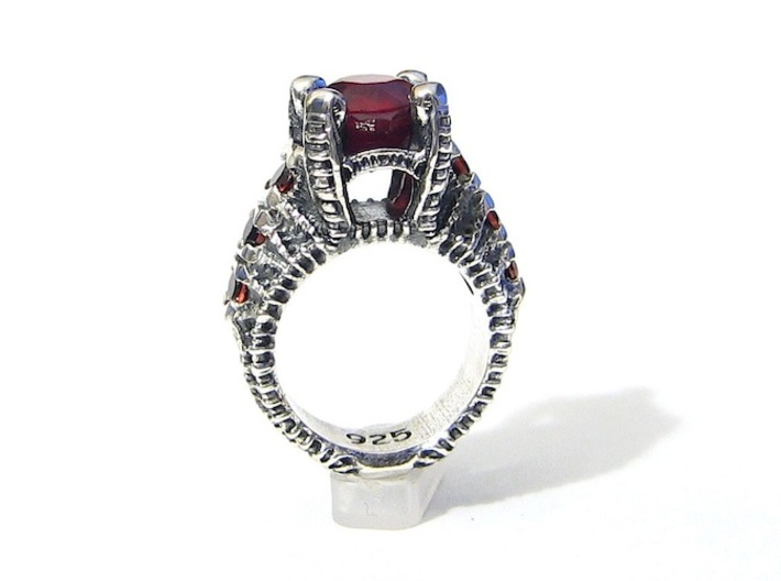 Ruby Corpse Ring - Sz 7 3d printed Ruby stones and aftermarket patina not included.