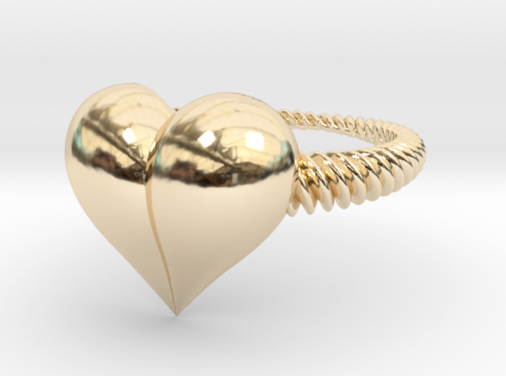 Size 10 Heart Ring 3d printed