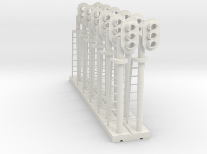 Block Signal 3 Light RH (Qty 12) - HO 87:1 Scale 3d printed