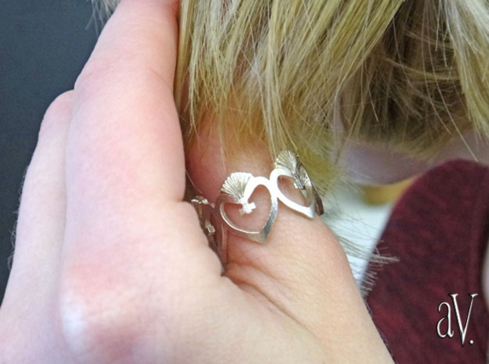 Heart Flame Ring 3d printed 