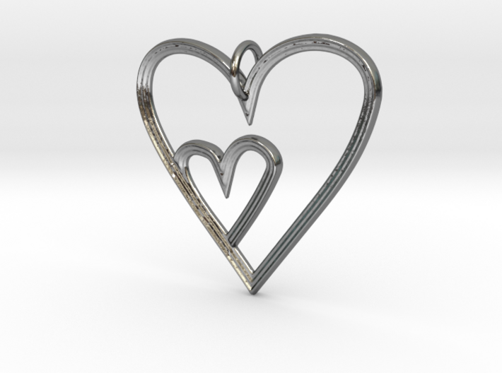 Heart Mother Child Pendant 3d printed