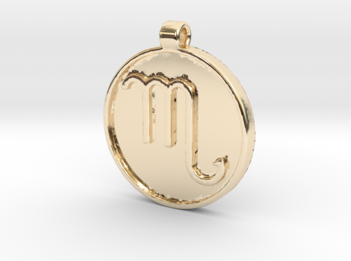 Zodiac KeyChain Medallion-SCORPIO 3d printed