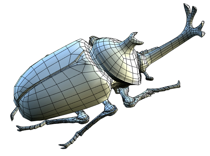 Articulated Rhino Beetle (Allomyrina dichotoma) 3d printed 