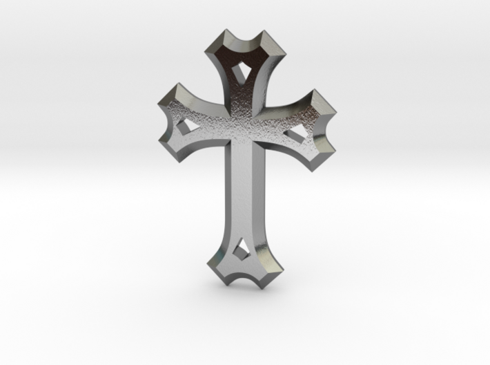 East Syriac Cross Necklace Pendant or Brooch 50mm 3d printed