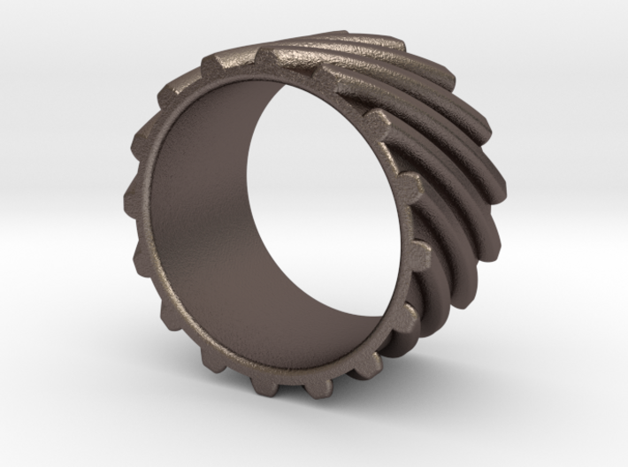 Helical Gear Ring US Size 10 3d printed